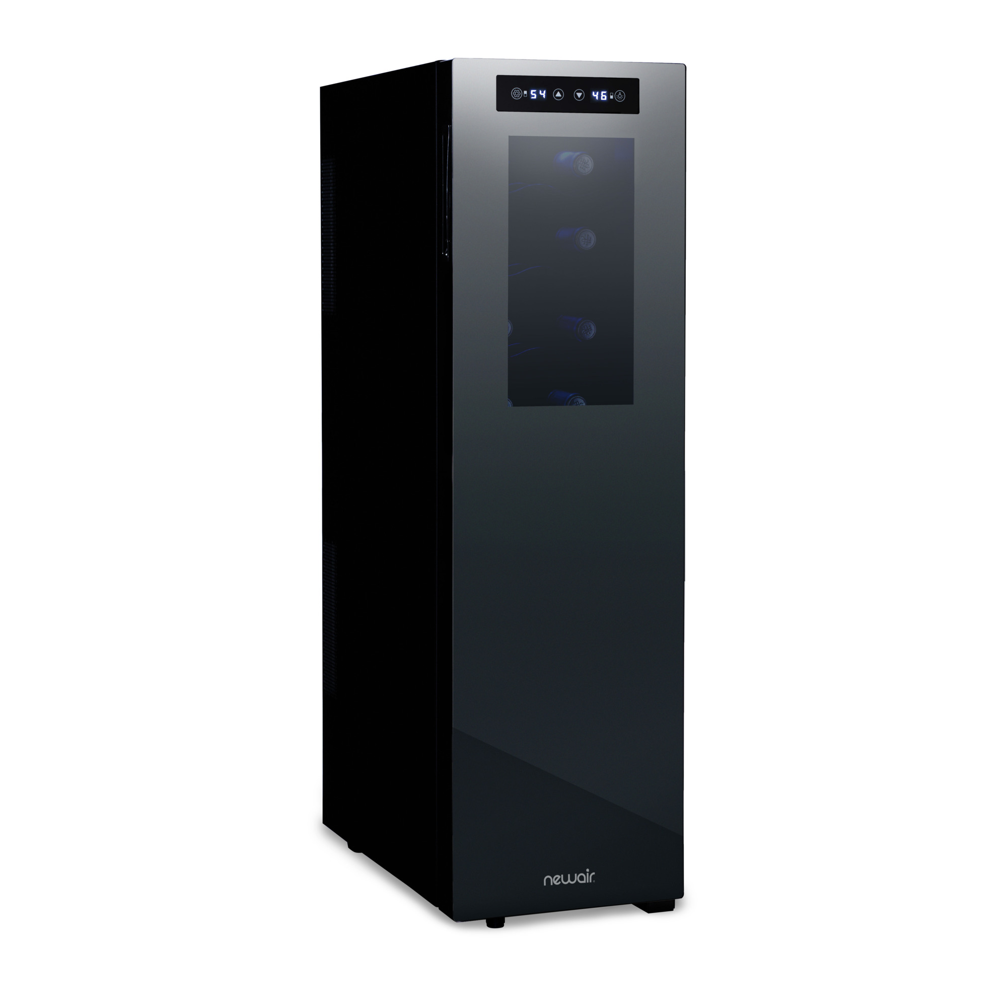 Newair, 18 Bottle Mirrored Wine Cooler Fridge Refrigerator, Bottle Capacity 18 Model# NWC18TBKD0